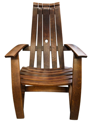 2-Chair Adirondack Set - Oak Wood Wine Barrels. wine barrel coffee table barrel glass top wine barrel glass top whiskey barrel glass top bourbon barrel glass top barrel coffee table barrel wine rack wine barrel table whiskey barrel whiskey barrel table wine barrel handma
