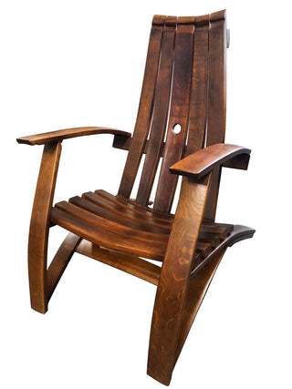 2-Chair Adirondack Set - Oak Wood Wine Barrels. wine barrel coffee table barrel glass top wine barrel glass top whiskey barrel glass top bourbon barrel glass top barrel coffee table barrel wine rack wine barrel table whiskey barrel whiskey barrel table wine barrel handma
