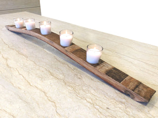 5-Candle Luxury Stave Centerpiece - Oak Wood Wine Barrels. wine barrel coffee table barrel glass top wine barrel glass top whiskey barrel glass top bourbon barrel glass top barrel coffee table barrel wine rack wine barrel table whiskey barrel whiskey barrel table wine barrel handma