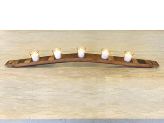 5-Candle Luxury Stave Centerpiece - Oak Wood Wine Barrels. wine barrel coffee table barrel glass top wine barrel glass top whiskey barrel glass top bourbon barrel glass top barrel coffee table barrel wine rack wine barrel table whiskey barrel whiskey barrel table wine barrel handma