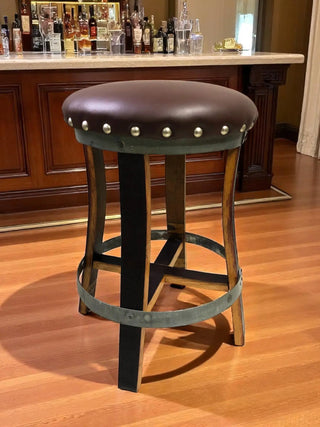 DIY Wine-Bourbon-Whiskey Bistro Kit - Bar Stools & Table Top (Barrel Not Included) - Pub Stool - Whiskey Barrel Decor Obarrel.com