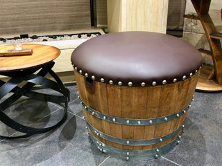 Deluxe Oak Barrel Planters (Indoor/Outdoor) - Whiskey Barrel Decor - Wine Barrel Decor - Bourbon Barrel Planters + Free Ottoman Conversion! Obarrel.com