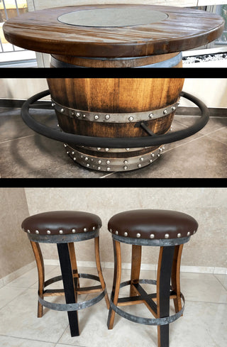 DIY Wine-Bourbon-Whiskey Bistro Kit (Barrel Not Included) - Oak Wood Wine Barrels. wine barrel coffee table barrel glass top wine barrel glass top whiskey barrel glass top bourbon barrel glass top barrel coffee table barrel wine rack wine barrel table whiskey barrel whiskey barrel table wine barrel handma