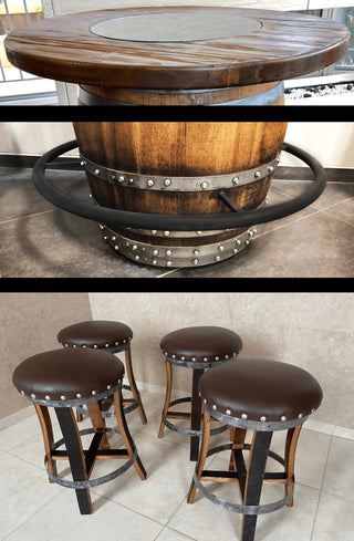 DIY Wine-Bourbon-Whiskey Bistro Kit (Barrel Not Included) - Oak Wood Wine Barrels. wine barrel coffee table barrel glass top wine barrel glass top whiskey barrel glass top bourbon barrel glass top barrel coffee table barrel wine rack wine barrel table whiskey barrel whiskey barrel table wine barrel handma