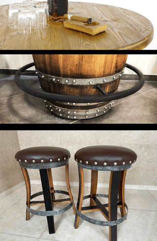 DIY Wine-Bourbon-Whiskey Bistro Kit (Barrel Not Included) - Oak Wood Wine Barrels. wine barrel coffee table barrel glass top wine barrel glass top whiskey barrel glass top bourbon barrel glass top barrel coffee table barrel wine rack wine barrel table whiskey barrel whiskey barrel table wine barrel handma