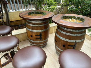 Double Barrel Bar Cabinet Set - Oak Wood Wine Barrels. wine barrel coffee table barrel glass top wine barrel glass top whiskey barrel glass top bourbon barrel glass top barrel coffee table barrel wine rack wine barrel table whiskey barrel whiskey barrel table wine barrel handma