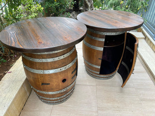 Double Barrel Bar Cabinet Set - Oak Wood Wine Barrels. wine barrel coffee table barrel glass top wine barrel glass top whiskey barrel glass top bourbon barrel glass top barrel coffee table barrel wine rack wine barrel table whiskey barrel whiskey barrel table wine barrel handma