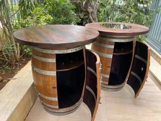 Double Barrel Bar Cabinet Set - Oak Wood Wine Barrels. wine barrel coffee table barrel glass top wine barrel glass top whiskey barrel glass top bourbon barrel glass top barrel coffee table barrel wine rack wine barrel table whiskey barrel whiskey barrel table wine barrel handma