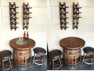 Full Home Bar Set #1 - Oak Wood Wine Barrels. wine barrel coffee table barrel glass top wine barrel glass top whiskey barrel glass top bourbon barrel glass top barrel coffee table barrel wine rack wine barrel table whiskey barrel whiskey barrel table wine barrel handma