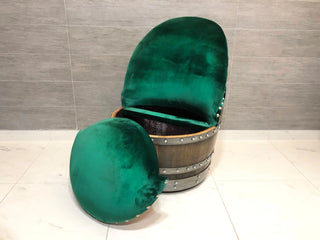 Green Velvet Wine Barrel Chair - Oak Wood Wine Barrels. wine barrel coffee table barrel glass top wine barrel glass top whiskey barrel glass top bourbon barrel glass top barrel coffee table barrel wine rack wine barrel table whiskey barrel whiskey barrel table wine barrel handma