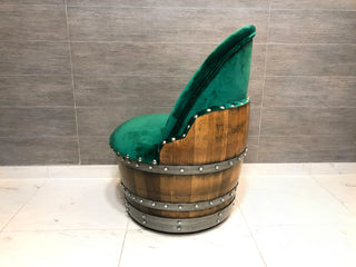 Green Velvet Wine Barrel Chair - Oak Wood Wine Barrels. wine barrel coffee table barrel glass top wine barrel glass top whiskey barrel glass top bourbon barrel glass top barrel coffee table barrel wine rack wine barrel table whiskey barrel whiskey barrel table wine barrel handma