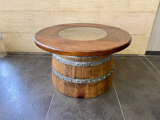 Half-Wine Barrel Coffee Table - Oak Wood Wine Barrels. wine barrel coffee table barrel glass top wine barrel glass top whiskey barrel glass top bourbon barrel glass top barrel coffee table barrel wine rack wine barrel table whiskey barrel whiskey barrel table wine barrel handma