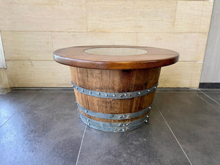 Half-Wine Barrel Coffee Table - Oak Wood Wine Barrels. wine barrel coffee table barrel glass top wine barrel glass top whiskey barrel glass top bourbon barrel glass top barrel coffee table barrel wine rack wine barrel table whiskey barrel whiskey barrel table wine barrel handma