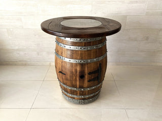 Luxury Full Multi-Use Bar Set - Oak Wood Wine Barrels. wine barrel coffee table barrel glass top wine barrel glass top whiskey barrel glass top bourbon barrel glass top barrel coffee table barrel wine rack wine barrel table whiskey barrel whiskey barrel table wine barrel handma