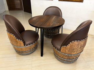 Modern Steel Table (Dining/Desk/Living Room) - Oak Wood Wine Barrels. wine barrel coffee table barrel glass top wine barrel glass top whiskey barrel glass top bourbon barrel glass top barrel coffee table barrel wine rack wine barrel table whiskey barrel whiskey barrel table wine barrel handma