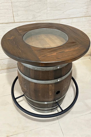 Round Wood-Glass Top (Top Only) - Oak Wood Wine Barrels. wine barrel coffee table barrel glass top wine barrel glass top whiskey barrel glass top bourbon barrel glass top barrel coffee table barrel wine rack wine barrel table whiskey barrel whiskey barrel table wine barrel handma