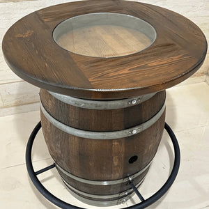 Round Wood-Glass Top (Top Only) - Oak Wood Wine Barrels. wine barrel coffee table barrel glass top wine barrel glass top whiskey barrel glass top bourbon barrel glass top barrel coffee table barrel wine rack wine barrel table whiskey barrel whiskey barrel table wine barrel handma
