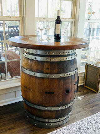 Round Wood-Glass Top (Top Only) - Oak Wood Wine Barrels. wine barrel coffee table barrel glass top wine barrel glass top whiskey barrel glass top bourbon barrel glass top barrel coffee table barrel wine rack wine barrel table whiskey barrel whiskey barrel table wine barrel handma