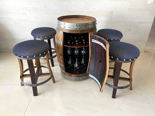 Wine Barrel Bar Set - Oak Wood Wine Barrels. wine barrel coffee table barrel glass top wine barrel glass top whiskey barrel glass top bourbon barrel glass top barrel coffee table barrel wine rack wine barrel table whiskey barrel whiskey barrel table wine barrel handma