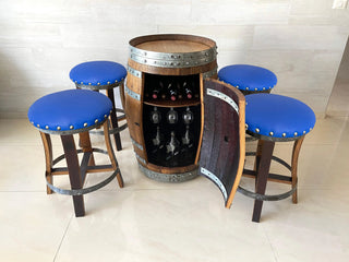 Wine Barrel Bar Set - Oak Wood Wine Barrels. wine barrel coffee table barrel glass top wine barrel glass top whiskey barrel glass top bourbon barrel glass top barrel coffee table barrel wine rack wine barrel table whiskey barrel whiskey barrel table wine barrel handma
