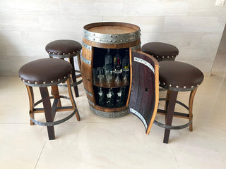 Wine Barrel Bar Set - Oak Wood Wine Barrels. wine barrel coffee table barrel glass top wine barrel glass top whiskey barrel glass top bourbon barrel glass top barrel coffee table barrel wine rack wine barrel table whiskey barrel whiskey barrel table wine barrel handma