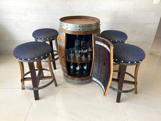 Wine Barrel Bar Set - Oak Wood Wine Barrels. wine barrel coffee table barrel glass top wine barrel glass top whiskey barrel glass top bourbon barrel glass top barrel coffee table barrel wine rack wine barrel table whiskey barrel whiskey barrel table wine barrel handma