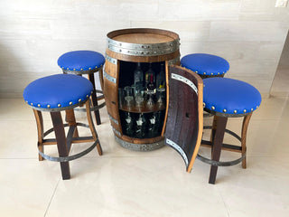 Wine Barrel Bar Set - Oak Wood Wine Barrels. wine barrel coffee table barrel glass top wine barrel glass top whiskey barrel glass top bourbon barrel glass top barrel coffee table barrel wine rack wine barrel table whiskey barrel whiskey barrel table wine barrel handma