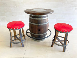 Wine Barrel Bistro Set - Oak Wood Wine Barrels. wine barrel coffee table barrel glass top wine barrel glass top whiskey barrel glass top bourbon barrel glass top barrel coffee table barrel wine rack wine barrel table whiskey barrel whiskey barrel table wine barrel handma