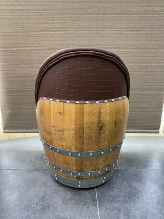 Wine Barrel Chair Checkered Brown (Limited Colorway) - Oak Wood Wine Barrels. wine barrel coffee table barrel glass top wine barrel glass top whiskey barrel glass top bourbon barrel glass top barrel coffee table barrel wine rack wine barrel table whiskey barrel whiskey barrel table wine barrel handma