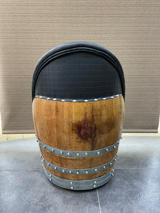 Wine Barrel Chair Checkered Gray (Limited Colorway) - Oak Wood Wine Barrels. wine barrel coffee table barrel glass top wine barrel glass top whiskey barrel glass top bourbon barrel glass top barrel coffee table barrel wine rack wine barrel table whiskey barrel whiskey barrel table wine barrel handma