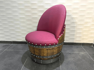 Wine Barrel Chair Deep Burgundy (Limited Colorway) - Oak Wood Wine Barrels. wine barrel coffee table barrel glass top wine barrel glass top whiskey barrel glass top bourbon barrel glass top barrel coffee table barrel wine rack wine barrel table whiskey barrel whiskey barrel table wine barrel handma