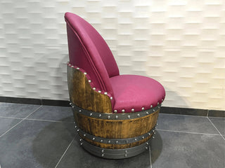 Wine Barrel Chair Deep Burgundy (Limited Colorway) - Oak Wood Wine Barrels. wine barrel coffee table barrel glass top wine barrel glass top whiskey barrel glass top bourbon barrel glass top barrel coffee table barrel wine rack wine barrel table whiskey barrel whiskey barrel table wine barrel handma