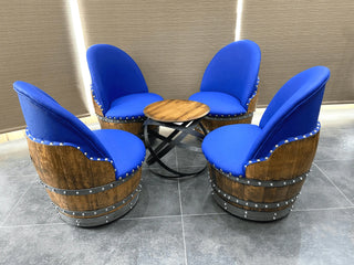 Wine Barrel Chair Sea Blue (Limited Colorway) - Oak Wood Wine Barrels. wine barrel coffee table barrel glass top wine barrel glass top whiskey barrel glass top bourbon barrel glass top barrel coffee table barrel wine rack wine barrel table whiskey barrel whiskey barrel table wine barrel handma