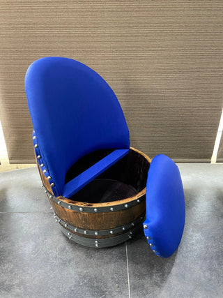 Wine Barrel Chair Sea Blue (Limited Colorway) - Oak Wood Wine Barrels. wine barrel coffee table barrel glass top wine barrel glass top whiskey barrel glass top bourbon barrel glass top barrel coffee table barrel wine rack wine barrel table whiskey barrel whiskey barrel table wine barrel handma