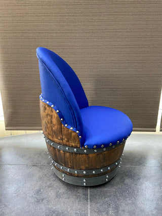 Wine Barrel Chair Sea Blue (Limited Colorway) - Oak Wood Wine Barrels. wine barrel coffee table barrel glass top wine barrel glass top whiskey barrel glass top bourbon barrel glass top barrel coffee table barrel wine rack wine barrel table whiskey barrel whiskey barrel table wine barrel handma