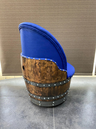 Wine Barrel Chair Sea Blue (Limited Colorway) - Oak Wood Wine Barrels. wine barrel coffee table barrel glass top wine barrel glass top whiskey barrel glass top bourbon barrel glass top barrel coffee table barrel wine rack wine barrel table whiskey barrel whiskey barrel table wine barrel handma