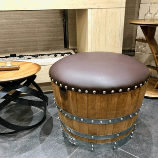 Wine Barrel Ottoman - Oak Wood Wine Barrels. wine barrel coffee table barrel glass top wine barrel glass top whiskey barrel glass top bourbon barrel glass top barrel coffee table barrel wine rack wine barrel table whiskey barrel whiskey barrel table wine barrel handma