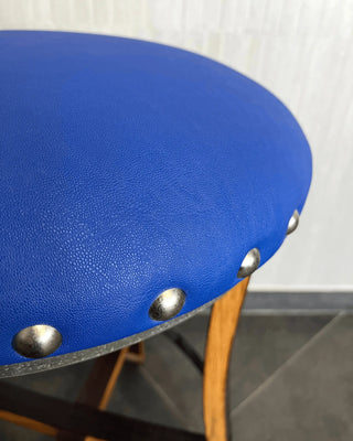 Wine Barrel Stave Bar Stool - Sea Blue (Limited Colorway) - Oak Wood Wine Barrels. wine barrel coffee table barrel glass top wine barrel glass top whiskey barrel glass top bourbon barrel glass top barrel coffee table barrel wine rack wine barrel table whiskey barrel whiskey barrel table wine barrel handma