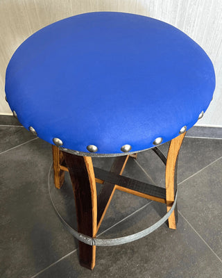 Wine Barrel Stave Bar Stool - Sea Blue (Limited Colorway) - Oak Wood Wine Barrels. wine barrel coffee table barrel glass top wine barrel glass top whiskey barrel glass top bourbon barrel glass top barrel coffee table barrel wine rack wine barrel table whiskey barrel whiskey barrel table wine barrel handma