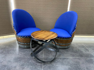 2-Chair Hoop Table Set - Oak Wood Wine Barrels. wine barrel coffee table barrel glass top wine barrel glass top whiskey barrel glass top bourbon barrel glass top barrel coffee table barrel wine rack wine barrel table whiskey barrel whiskey barrel table wine barrel handma
