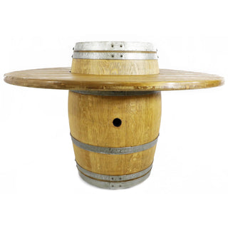 6-Chair Barrel Dining Set - Oak Wood Wine Barrels. wine barrel coffee table barrel glass top wine barrel glass top whiskey barrel glass top bourbon barrel glass top barrel coffee table barrel wine rack wine barrel table whiskey barrel whiskey barrel table wine barrel handma