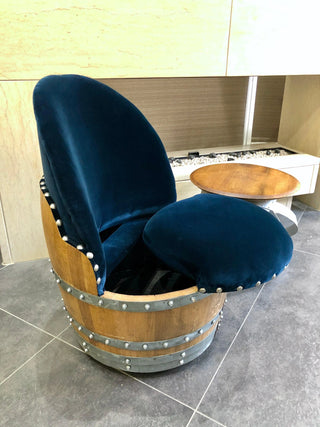 Blue Velvet Wine Barrel Chair - Oak Wood Wine Barrels. wine barrel coffee table barrel glass top wine barrel glass top whiskey barrel glass top bourbon barrel glass top barrel coffee table barrel wine rack wine barrel table whiskey barrel whiskey barrel table wine barrel handma