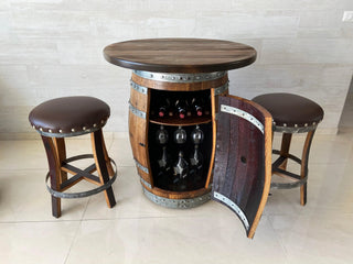 Full Multi-Use Bar Set - Oak Wood Wine Barrels. wine barrel coffee table barrel glass top wine barrel glass top whiskey barrel glass top bourbon barrel glass top barrel coffee table barrel wine rack wine barrel table whiskey barrel whiskey barrel table wine barrel handma