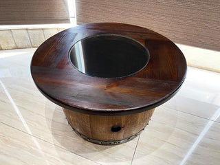 Mid-Wine Barrel Wood-Glass Table - Oak Wood Wine Barrels. wine barrel coffee table barrel glass top wine barrel glass top whiskey barrel glass top bourbon barrel glass top barrel coffee table barrel wine rack wine barrel table whiskey barrel whiskey barrel table wine barrel handma