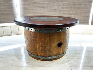 Mid-Wine Barrel Wood-Glass Table - Oak Wood Wine Barrels. wine barrel coffee table barrel glass top wine barrel glass top whiskey barrel glass top bourbon barrel glass top barrel coffee table barrel wine rack wine barrel table whiskey barrel whiskey barrel table wine barrel handma