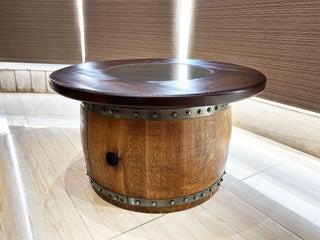 Mid-Wine Barrel Wood-Glass Table - Oak Wood Wine Barrels. wine barrel coffee table barrel glass top wine barrel glass top whiskey barrel glass top bourbon barrel glass top barrel coffee table barrel wine rack wine barrel table whiskey barrel whiskey barrel table wine barrel handma