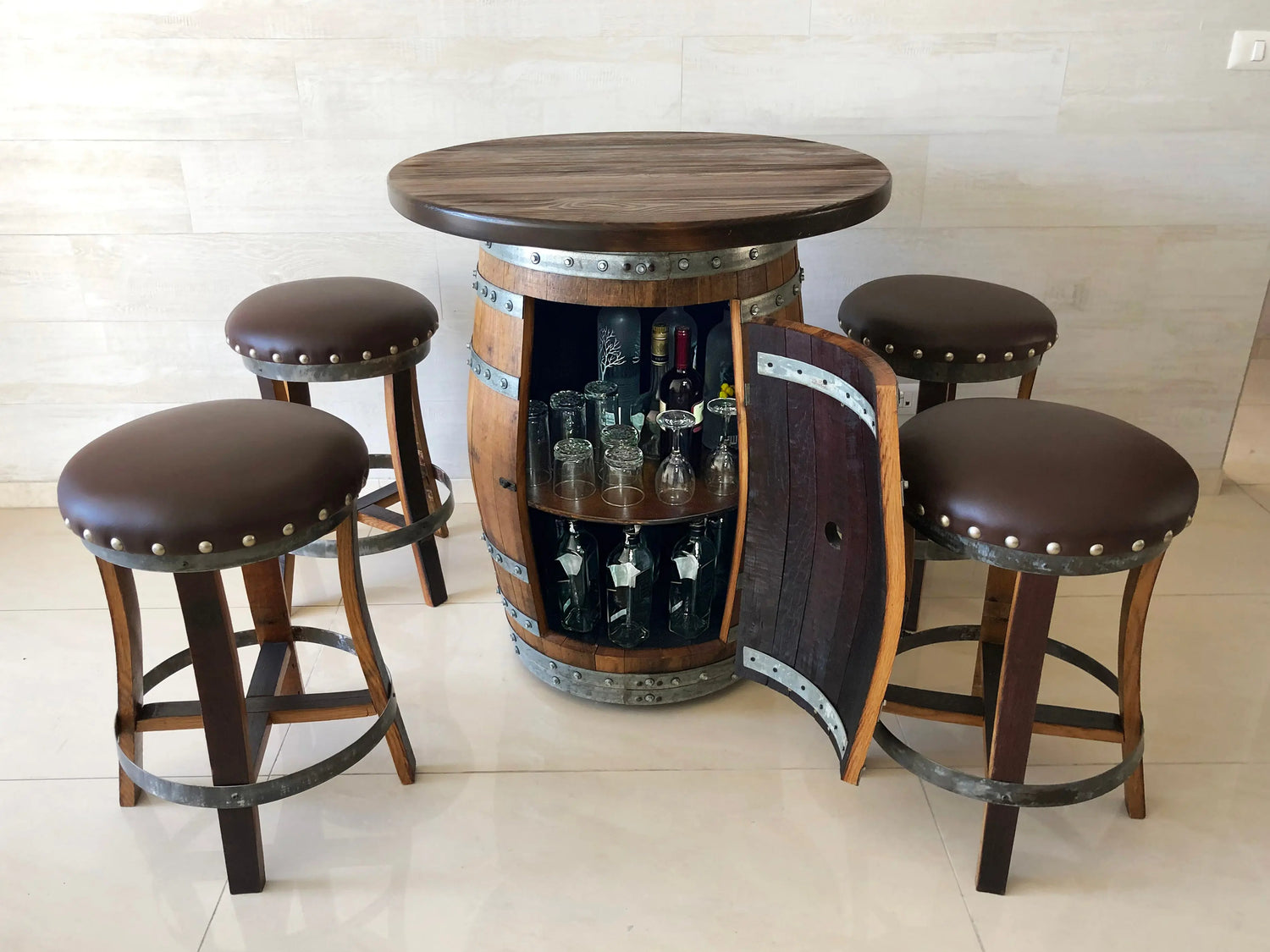 How-to-Design-Your-Houston-Home-Inspired-by-Netflix-s-Mo Oak Wood Wine Barrels