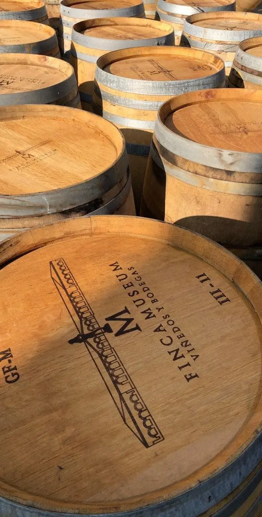 FINCA Museum Multi-Use Bar - Oak Wood Wine Barrels