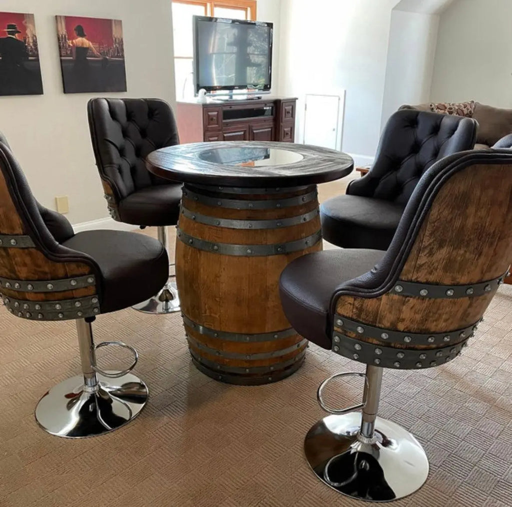 Luxury Full Multi-Use Bar Set - Oak Wood Wine Barrels