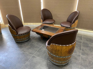 Wine Barrel Chair Brown - Oak Wood Wine Barrels